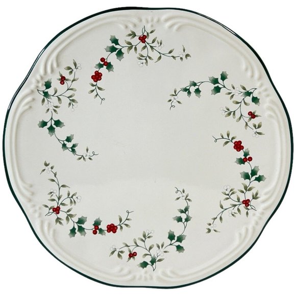 Vtg Pfaltzgraff Winterberry Trivet Hot Plate Cheese Tray 8.75  IN Scalloped Edge - Picture 1 of 5